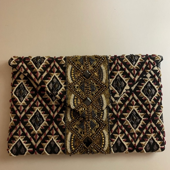 Beaded Geometric Clutch - Picture 1 of 4